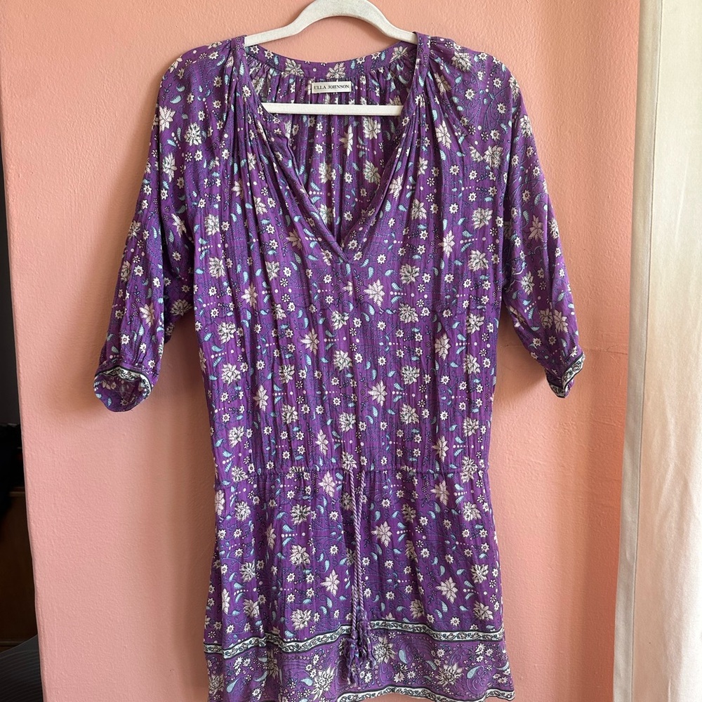 Ulla Johnson Purple Floral Tunic
